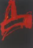 Markus Prachensky, Red on Black - Puglia, 1975, gouache on black cardboard; unframed