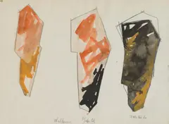 Walküren Schild by Fritz Wotruba, mixed media on paper; framed, sold Dec 2022