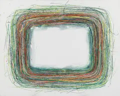 Drago J. Prelog, Nagelneuer Umlauf, 1990, acrylic on canvas; framed