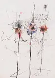 Feminines by Hans Staudacher, 1979, mixed media on paper; unframed, sold Dec 2022