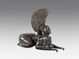 Ernst Fuchs, Sphinx mit hohem Haarkamm, bronze