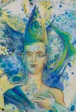 Ernst Fuchs, Der Magier, mixed media on paper; framed