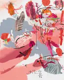 Wolfgang Stifter, Kristallisation - Phase Zwei (oder: Das Resümee), mixed media on canvas; unframed