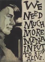 Andreas Leikauf, We need much more media input to stay alive., 2002, oil on canvas; framed