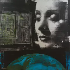 Andreas Reimann, Satellite of Love, 2003, mixed media on canvas; unframed