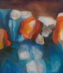 Mario Decleva, Variation of a landscape, 1964, oil on canvas; framed