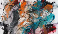 Eva Kaiser, Stadtgesichter - XII, 2019, mixed media on canvas; unframed