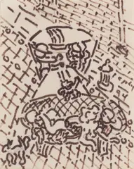 Untitled by William Copley, 1994, mixed media on paper; framed, sold Dec 2022