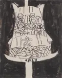 William Copley, Untitled, mixed media on paper; framed