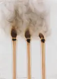 Bernard Aubertin, Fire drawing (3 x 3 matches), 2014, large, burnt matches on embossed paper; framed