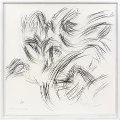 Untitled (preliminary study for "Weinzeiger") by Wolfgang Hollegha, 2001, pencil on paper; framed, sold Dec 2022