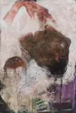 Anton Christian, Schreibhemmung, mixed media on paper; framed