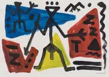 A. R. Penck, Untitled, watercolour on paper; framed