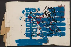 Oswald Oberhuber, Untitled, 1951, acrylic on corrugated cardboard; framed