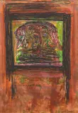 Franz Ringel, Heads, 2000, mixed media on paper; framed