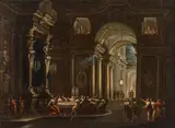Francesco Monti, Belshazzar's feast, oil on canvas