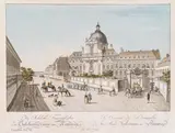 Johann Ziegler, Das Adeliche Frauenkloster der Salesiannerinnen am Rennweg, outline etching, coloured