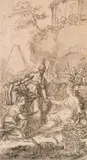 Bernard Picart, Mythological Scene, India ink in black, wash, slight white heightenings