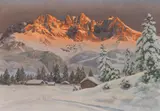 Alois Arnegger, Evening glow in the winter mountains