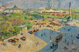 Felix Albrecht Harta, Praterstern, oil on canvas; framed