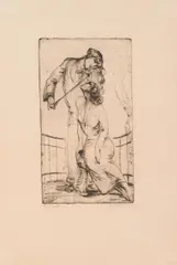 Josef Hegenbarth, Violinspieler, etching on paper; unframed