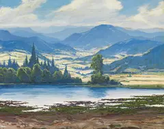 Adolf Helmberger, At Wolfgangsee, oil on canvas; framed