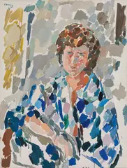 Gustav Hessing, Portrait of Ms. Schwarzer, 1963, oil on canvas; unframed