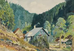 Franz Hohenberger, Frankenwald Spring in the Lagenau, 1934, watercolour on paper; framed