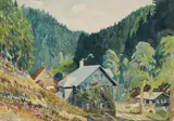Franz Hohenberger, Frankenwald Spring in the Lagenau, 1934, watercolour on paper; framed