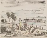 Ernst Huber, Fashionable Society at the beach