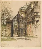 Luigi Kasimir, Vienna, Belvedere, 1923, colour etching; framed