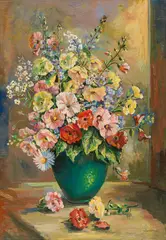 Wilhelm Kaufmann, Floral still life, oil on canvas; framed