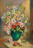 Wilhelm Kaufmann, Floral still life, oil on canvas; framed