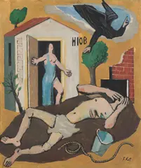 Ferdinand Kitt, Hiob, oil on canvas; framed