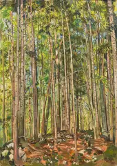 Edith Kramer, Woodland scenery, 1983, oil on canvas; framed