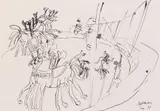 Kurt Moldovan, Circus, 1969, India ink on paper; unframed