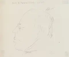 Max Oppenheimer, Portrait of Josef Hoffmann, pencil on paper; unframed