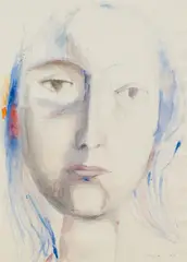 Portrait of a woman by Ernst Paar, 1969, mixed media on paper; framed, offered Oct 2022
