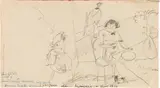 Jules Pascin, Figure scene, sketch with nudes verso