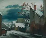 Victor Pipal, Motiv aus Simmering, Krausegasse, oil on hardboard; framed