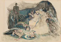 Salome by Leo Putz, 1930, pastel on paper; framed, sold Oct 2022