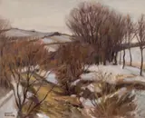 August Rieger, Weidlingbach near Klosterneuburg, oil on canvas; framed