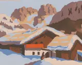 Robert A. Saurwein, Wilder Kaiser, colour woodcut on paper; framed