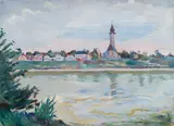 Wolfgang Schönthal, By the Danube, 1950, oil on canvas; framed