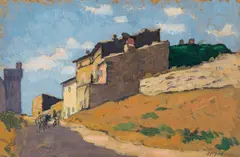 Avignon by Heinrich Schröder, oil on cardboard; framed, sold Oct 2022