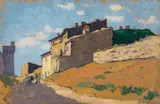 Heinrich Schröder, Avignon, oil on cardboard; framed