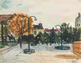 Ernst Schrom, Baden, 1966, watercolour, gouache on paper; unframed