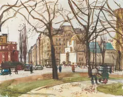 Ernst Schrom, Secession, 1965, watercolour, gouache on paper; unframed