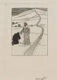 Ernst Stöhr, Mixed lot: Six sketch sheets, India ink resp. pencil on paper; framed