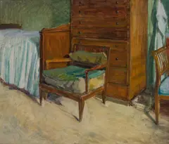 Ernst Stöhr, Interieur, oil on canvas; framed